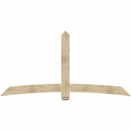 Ekena Millwork Bellingham Rough Sawn Timber Gable Bracket, Douglas Fir, 96"W x 48"H x 2"D x 6"F, 12/12 Pitch GBW096X48X0206BEL00RDF